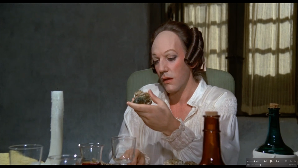 Donald Sutherland con parrucca Rocchetti nel Casanova di Fellini