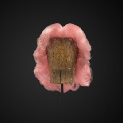 Parrucca rosa con boccoli