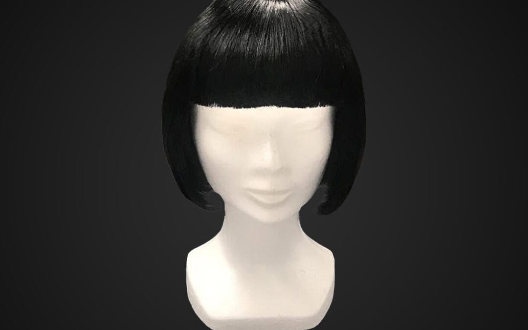 Parrucca nera stile caschetto