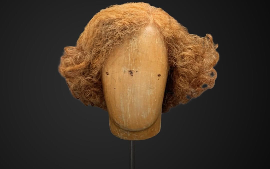 Parrucca riccia castano chiaro