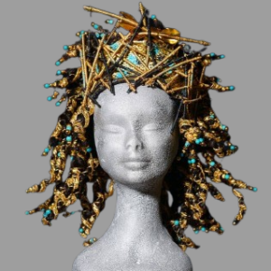 Parrucca Egitto con decorazioni dorate