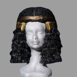 Parrucca Egitto con fascia e decorazioni d'orate
